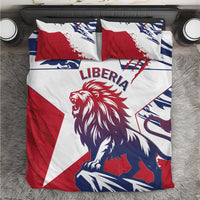 Liberia lion bedding set with red, white and blue duvet and matching pillowcases