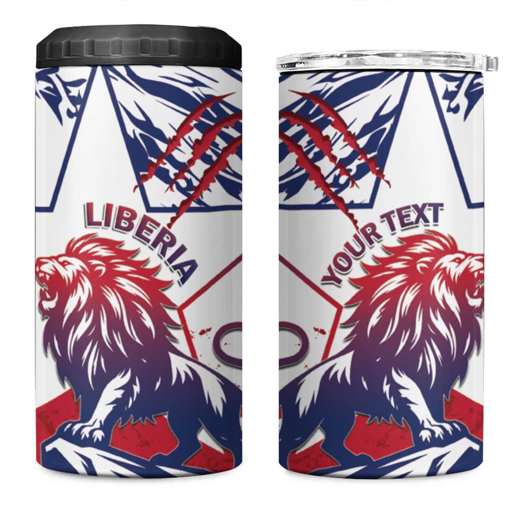 Personalised Liberia Lion 4 in 1 Can Cooler Tumbler Grunge Style - Wonder Print Shop