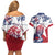 Personalised Liberia Lion Couples Matching Off Shoulder Short Dress and Hawaiian Shirt Grunge Style - Wonder Print Shop