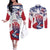 Personalised Liberia Lion Couples Matching Off The Shoulder Long Sleeve Dress and Long Sleeve Button Shirt Grunge Style