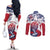 Personalised Liberia Lion Couples Matching Off The Shoulder Long Sleeve Dress and Long Sleeve Button Shirt Grunge Style