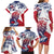 Personalised Liberia Lion Family Matching Long Sleeve Bodycon Dress and Hawaiian Shirt Grunge Style - Wonder Print Shop