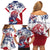 Personalised Liberia Lion Family Matching Off Shoulder Short Dress and Hawaiian Shirt Grunge Style - Wonder Print Shop