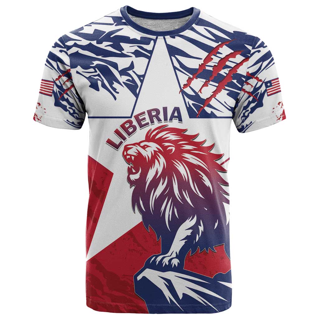 Personalised Liberia Lion T Shirt Grunge Style - Wonder Print Shop