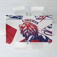 Lion grunge style tablecloth in red, navy and white with bold graphic pattern