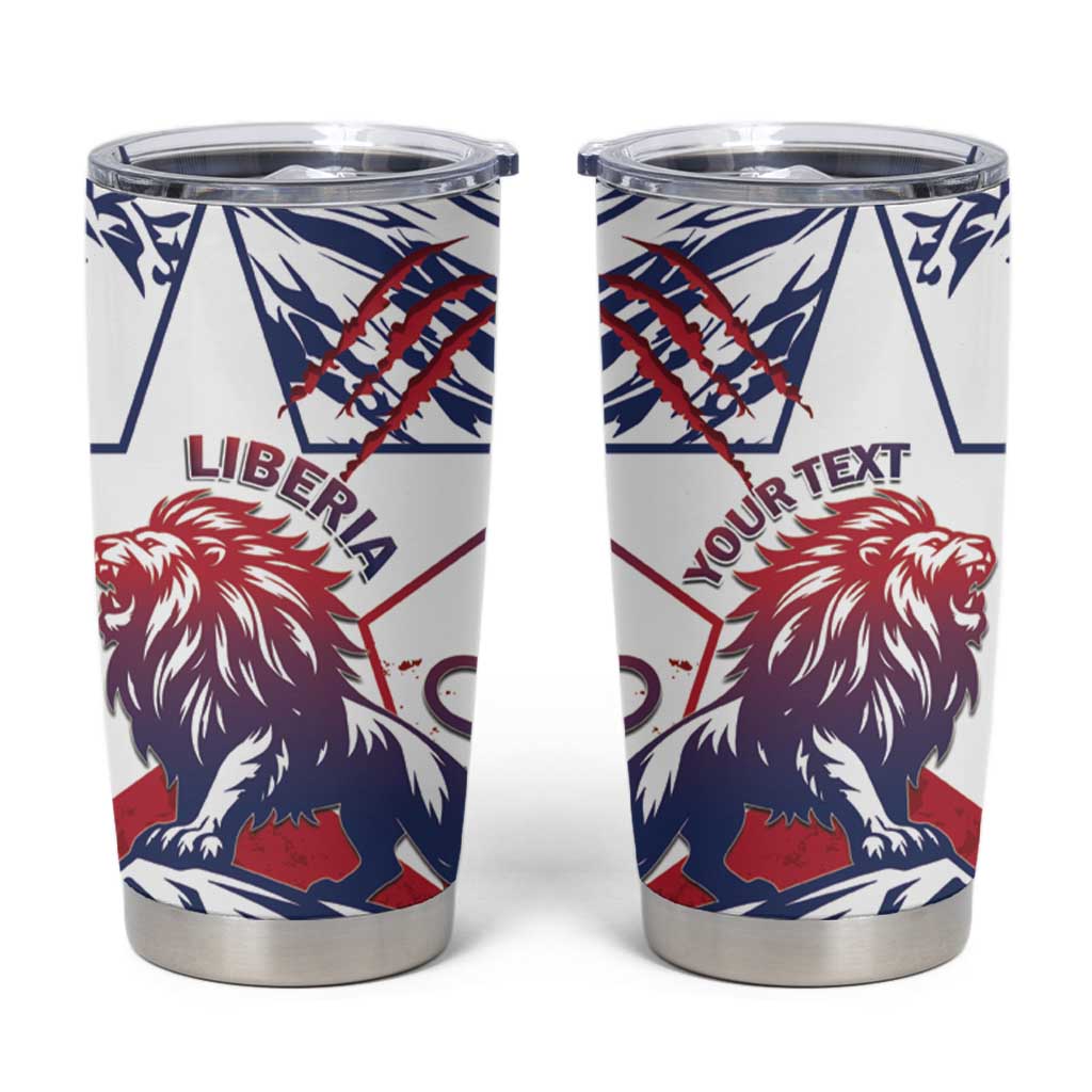 Personalised Liberia Lion Tumbler Cup Grunge Style - Wonder Print Shop