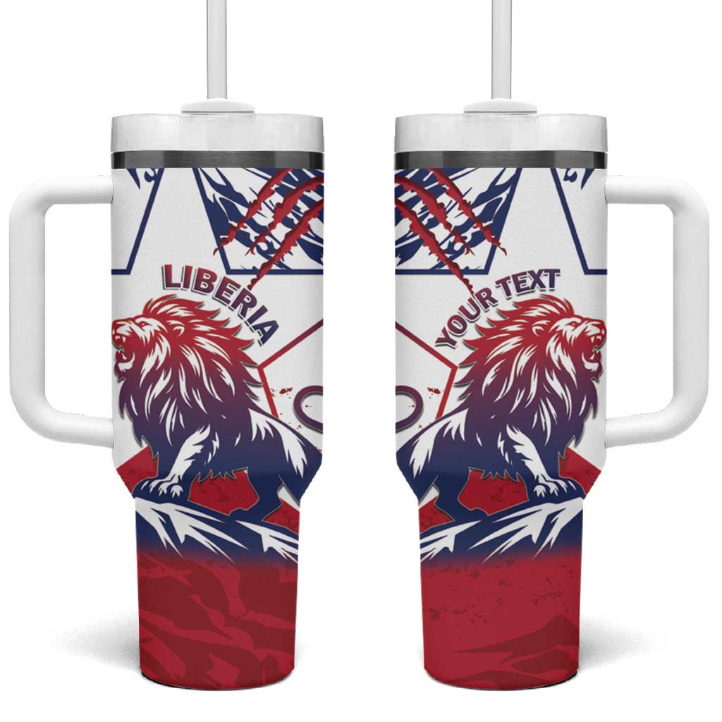 Personalised Liberia Lion Tumbler With Handle Grunge Style - Wonder Print Shop