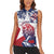 Personalised Liberia Lion Women Sleeveless Polo Shirt Grunge Style - Wonder Print Shop