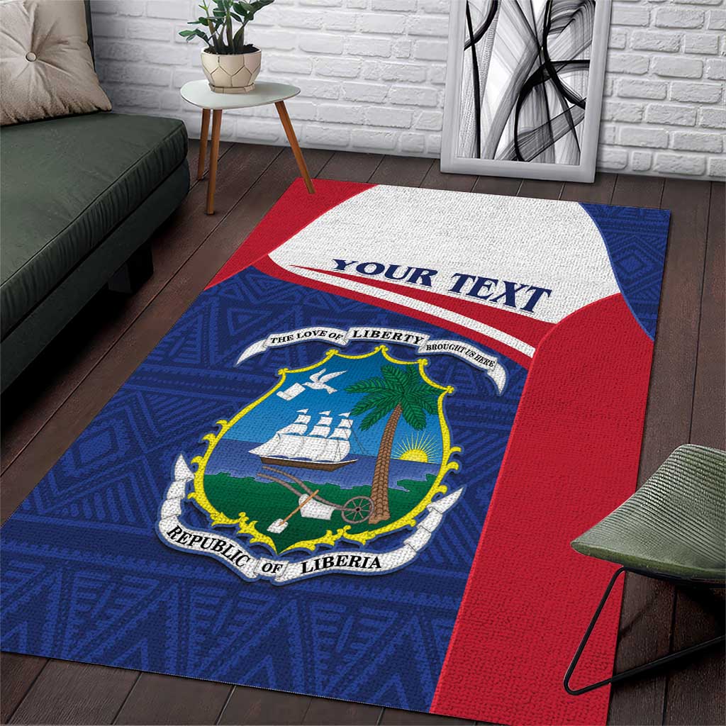 Personalised Liberia Area Rug Coat Of Arms - African Pattern - Wonder Print Shop