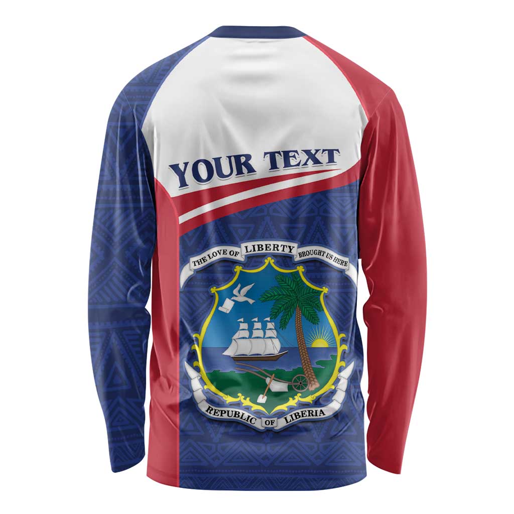 Unisex raglan long-sleeve shirt, blue/red, back graphic with YOUR TEXT and coat of arms
