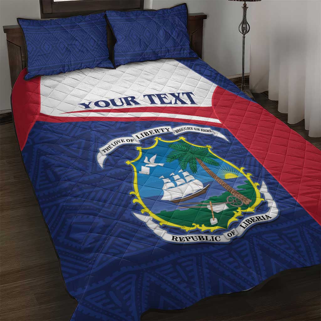 Personalised Liberia Quilt Bed Set Coat Of Arms - African Pattern - Wonder Print Shop