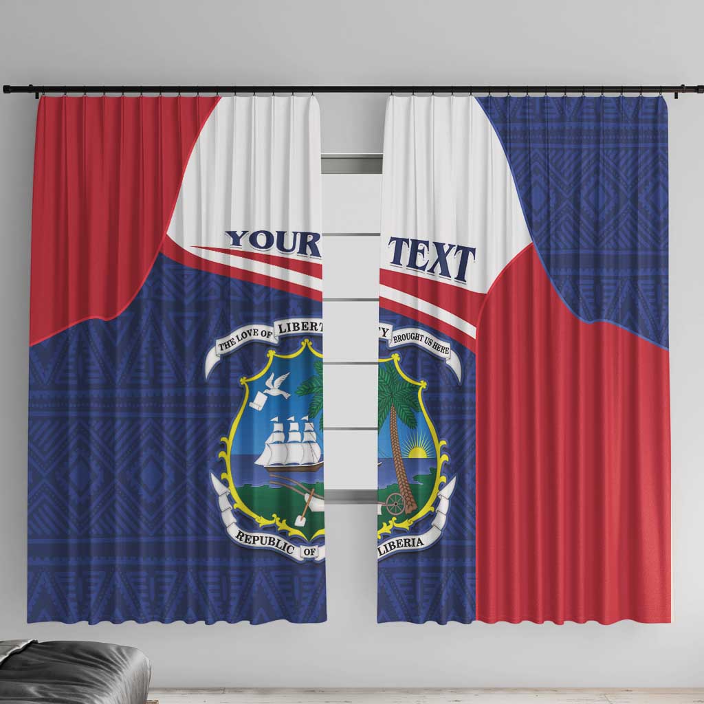 Personalised Liberia Window Curtain Coat Of Arms - African Pattern - Wonder Print Shop