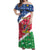 Namibia Christmas Off Shoulder Maxi Dress Coat Of Arms Frohe Weihnachten - Wonder Print Shop