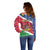 Namibia Christmas Off Shoulder Sweater Coat Of Arms Frohe Weihnachten - Wonder Print Shop