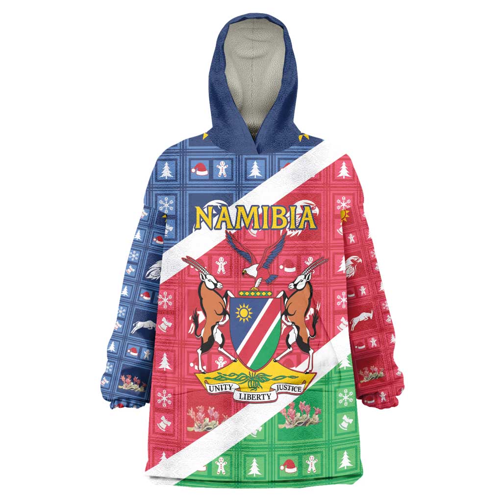 Namibia Christmas Wearable Blanket Hoodie Coat Of Arms Frohe Weihnachten