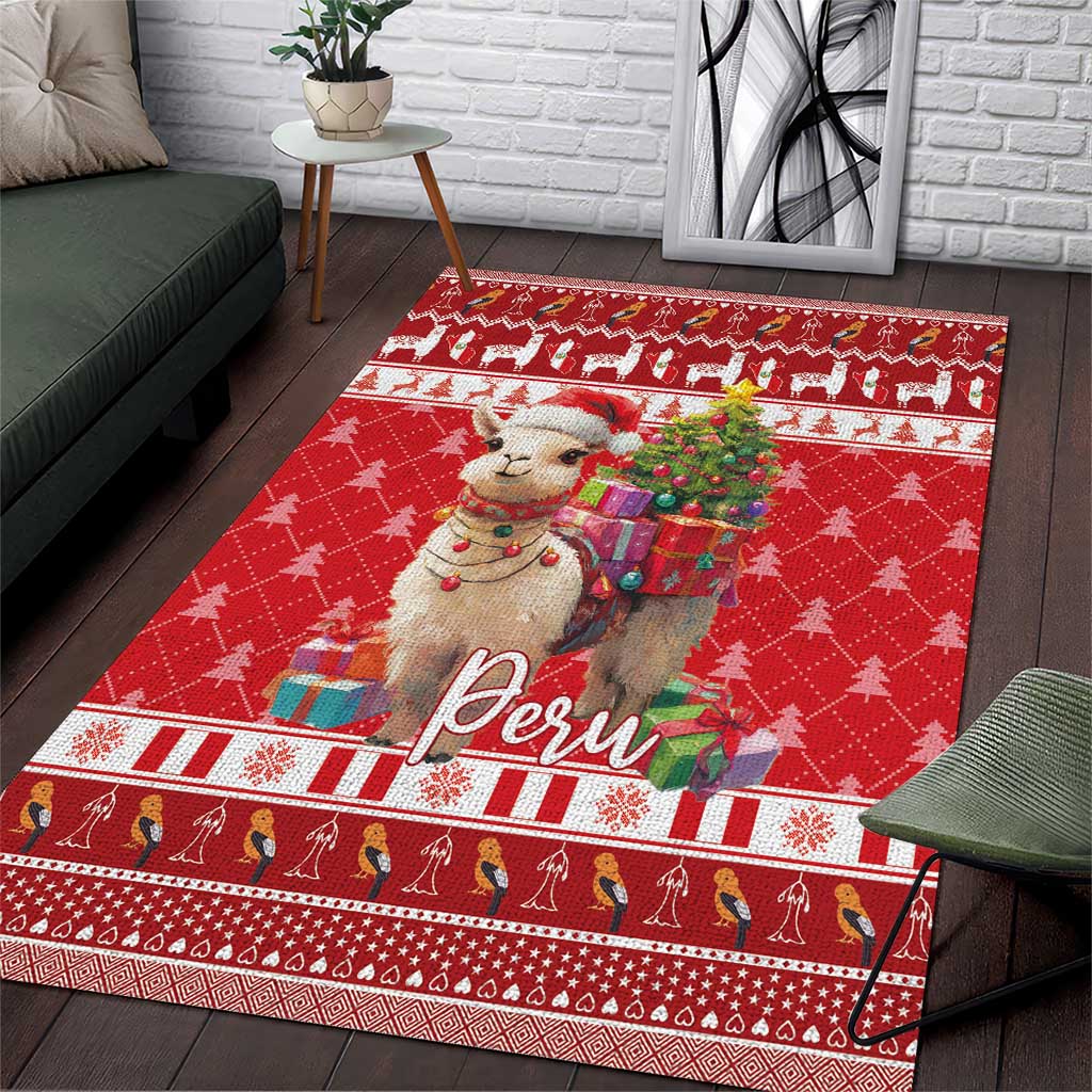 Peru Christmas Area Rug Peruvian Alpaca Feliz Navidad