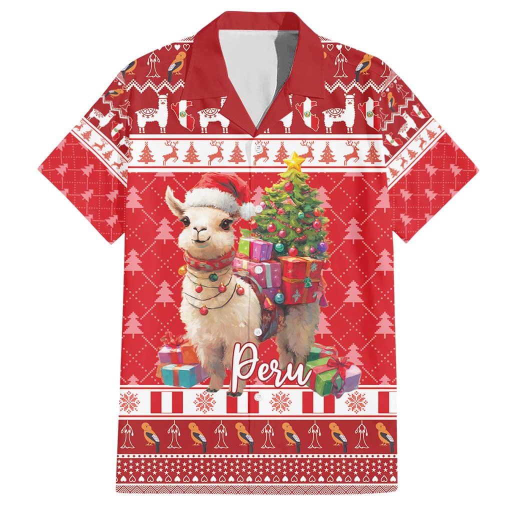 Peru Christmas Hawaiian Shirt Peruvian Alpaca Feliz Navidad - Wonder Print Shop