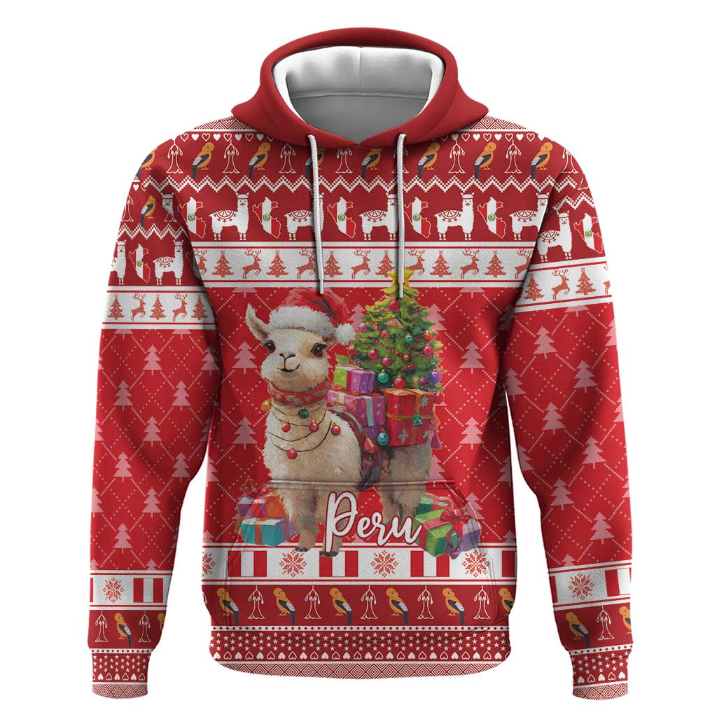 Peru Christmas Hoodie Peruvian Alpaca Feliz Navidad - Wonder Print Shop