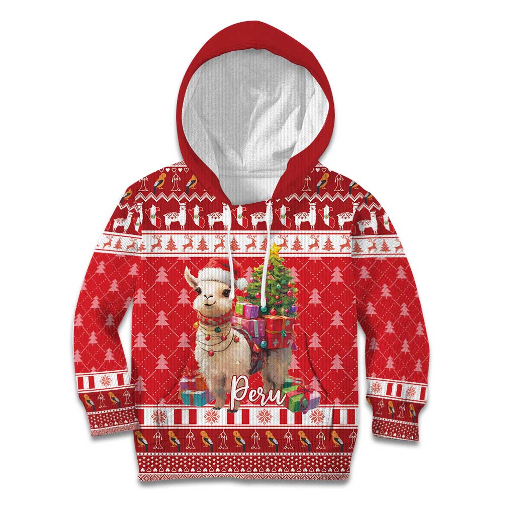 Peru Christmas Kid Hoodie Peruvian Alpaca Feliz Navidad - Wonder Print Shop