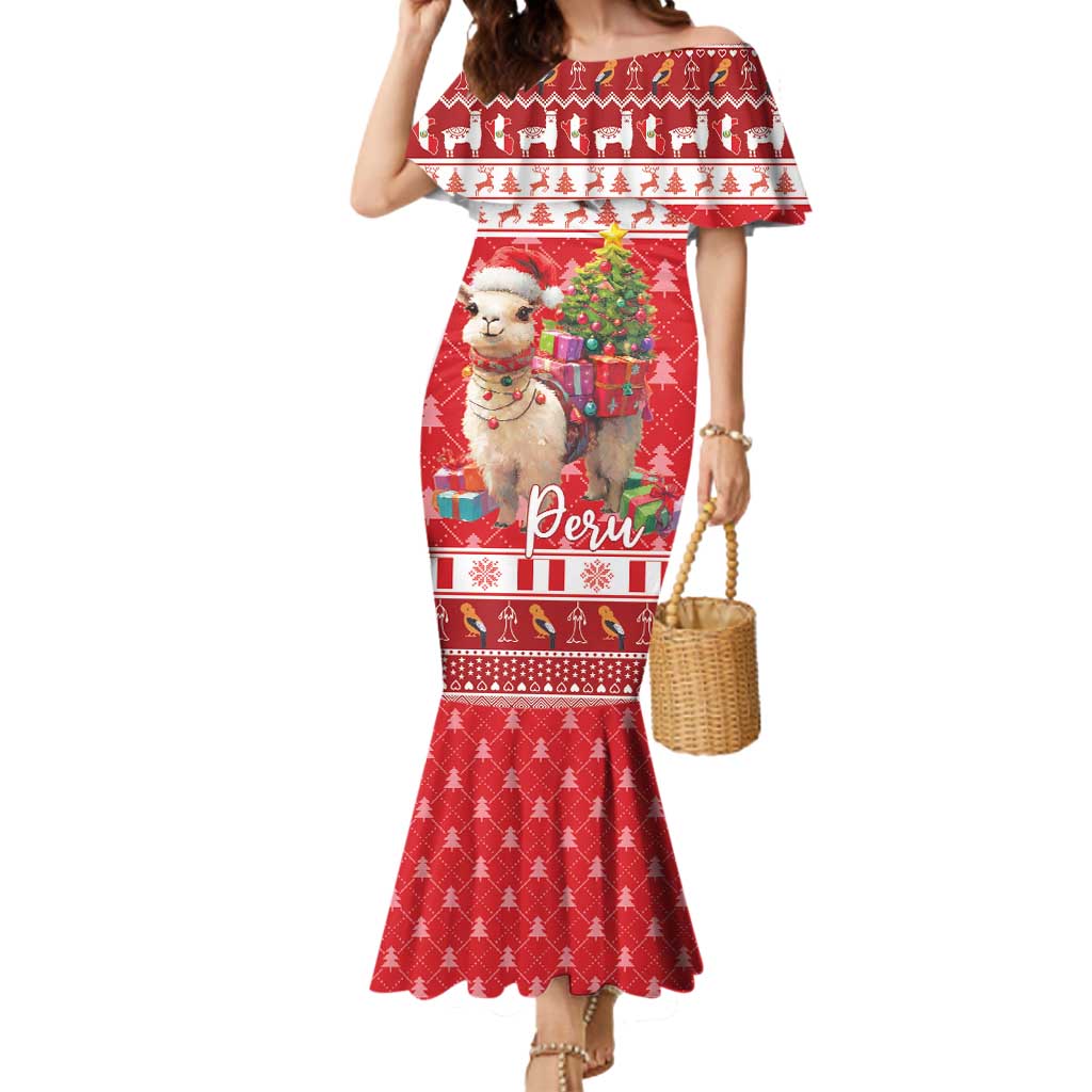 Peru Christmas Mermaid Dress Peruvian Alpaca Feliz Navidad - Wonder Print Shop