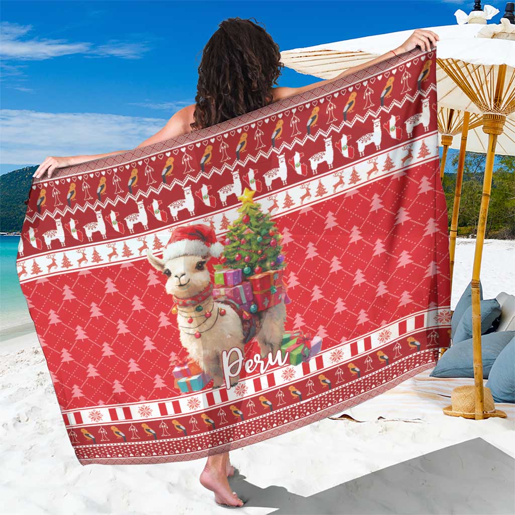 Peru Christmas Sarong Peruvian Alpaca Feliz Navidad