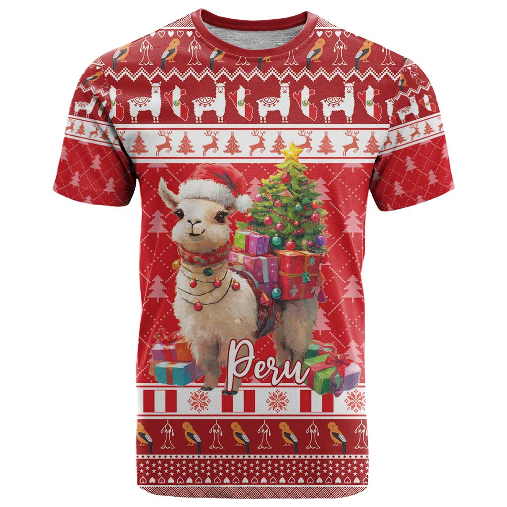 Peru Christmas T Shirt Peruvian Alpaca Feliz Navidad - Wonder Print Shop