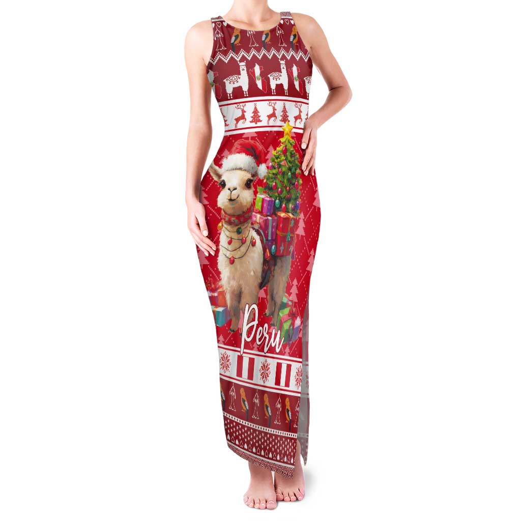 Peru Christmas Tank Maxi Dress Peruvian Alpaca Feliz Navidad - Wonder Print Shop