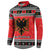 Albania Christmas Button Sweatshirt Albanian Eagle Gezuar Krishtlindja - Wonder Print Shop