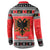 Albania Christmas Button Sweatshirt Albanian Eagle Gezuar Krishtlindja - Wonder Print Shop