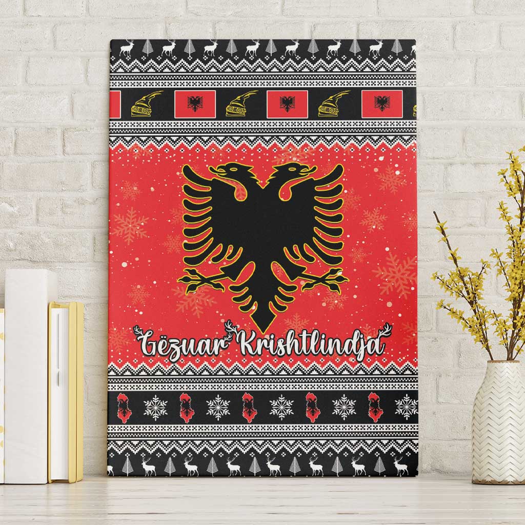 Albania Christmas Canvas Wall Art Albanian Eagle Gezuar Krishtlindja - Wonder Print Shop