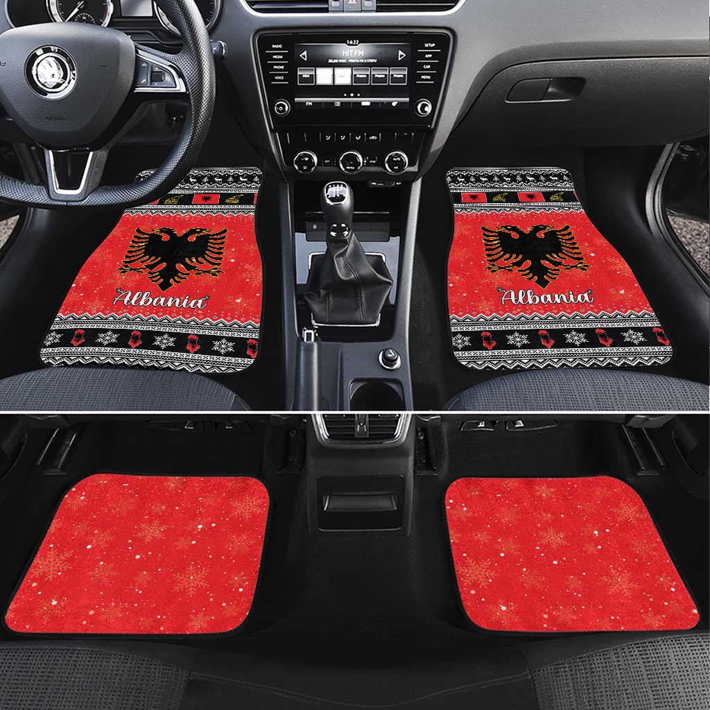 Albania Christmas Car Mats Albanian Eagle Gezuar Krishtlindja - Wonder Print Shop