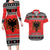 Albania Christmas Couples Matching Long Sleeve Bodycon Dress and Hawaiian Shirt Albanian Eagle Gezuar Krishtlindja - Wonder Print Shop