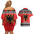 Albania Christmas Couples Matching Off Shoulder Short Dress and Hawaiian Shirt Albanian Eagle Gezuar Krishtlindja - Wonder Print Shop