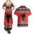 Albania Christmas Couples Matching Summer Maxi Dress and Hawaiian Shirt Albanian Eagle Gezuar Krishtlindja - Wonder Print Shop