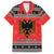 Albania Christmas Family Matching Short Sleeve Bodycon Dress and Hawaiian Shirt Albanian Eagle Gezuar Krishtlindja - Wonder Print Shop