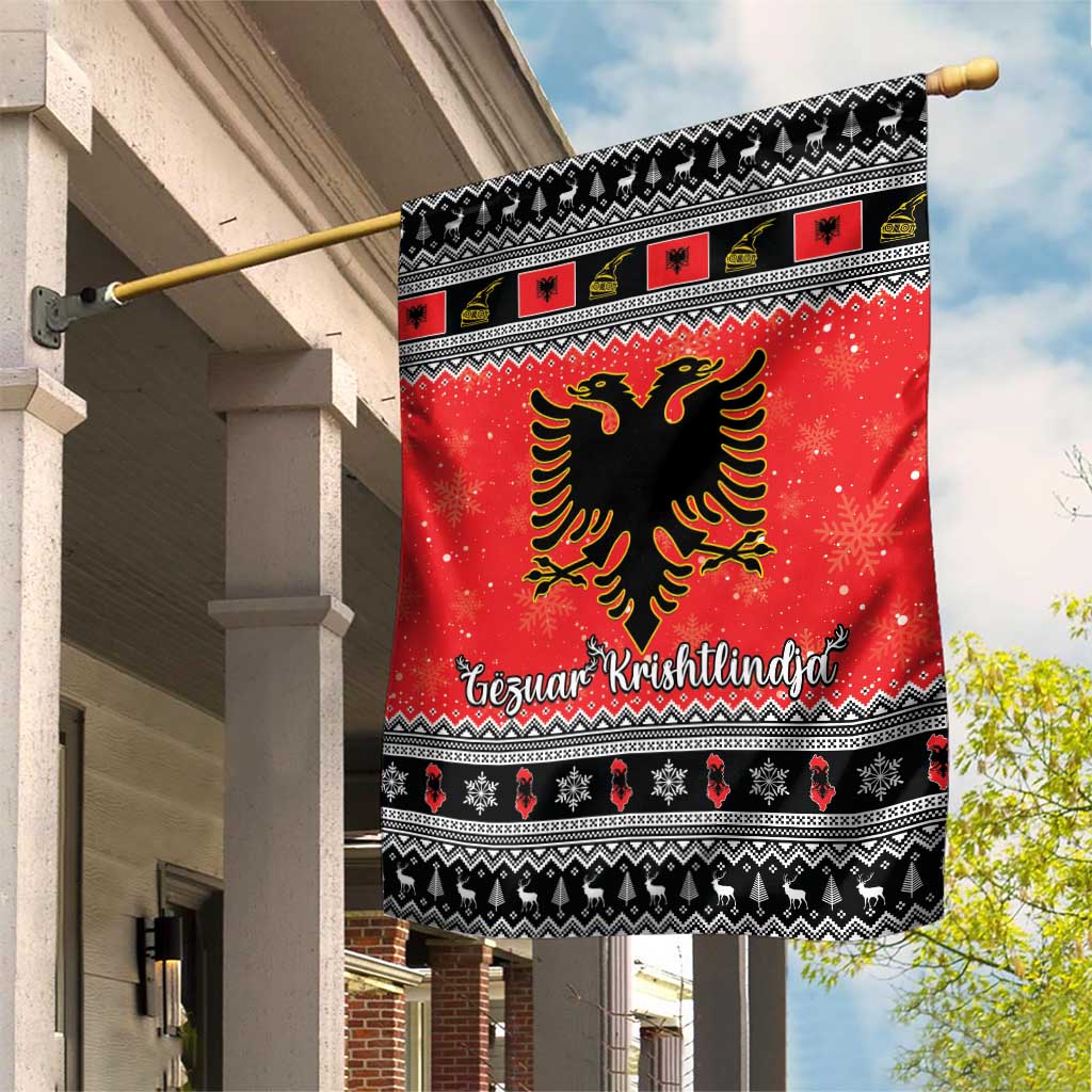 Albania Christmas Garden Flag Albanian Eagle Gezuar Krishtlindja - Wonder Print Shop