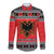 Albania Christmas Long Sleeve Button Shirt Albanian Eagle Gezuar Krishtlindja - Wonder Print Shop