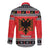 Albania Christmas Long Sleeve Button Shirt Albanian Eagle Gezuar Krishtlindja - Wonder Print Shop