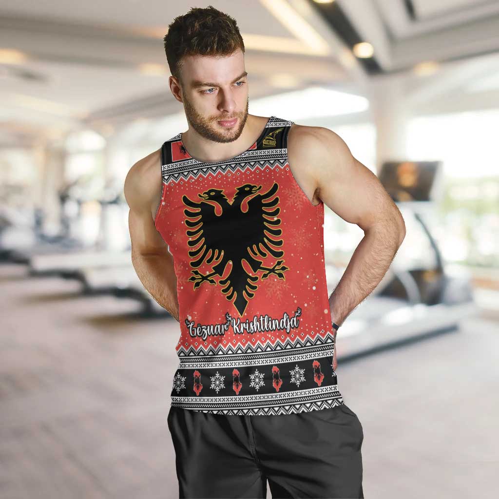 Albania Christmas Men Tank Top Albanian Eagle Gezuar Krishtlindja - Wonder Print Shop