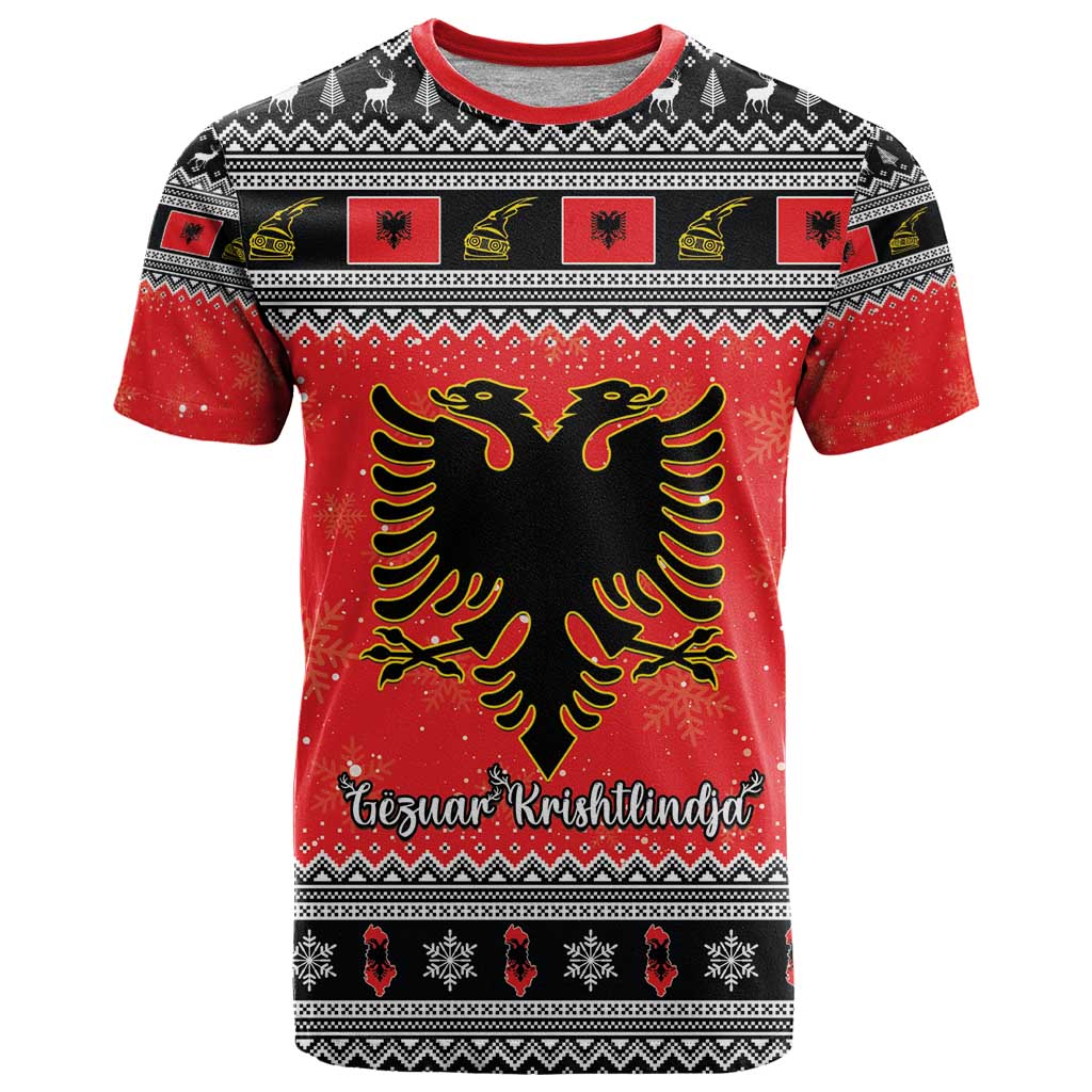 Albania Christmas T Shirt Albanian Eagle Gezuar Krishtlindja - Wonder Print Shop