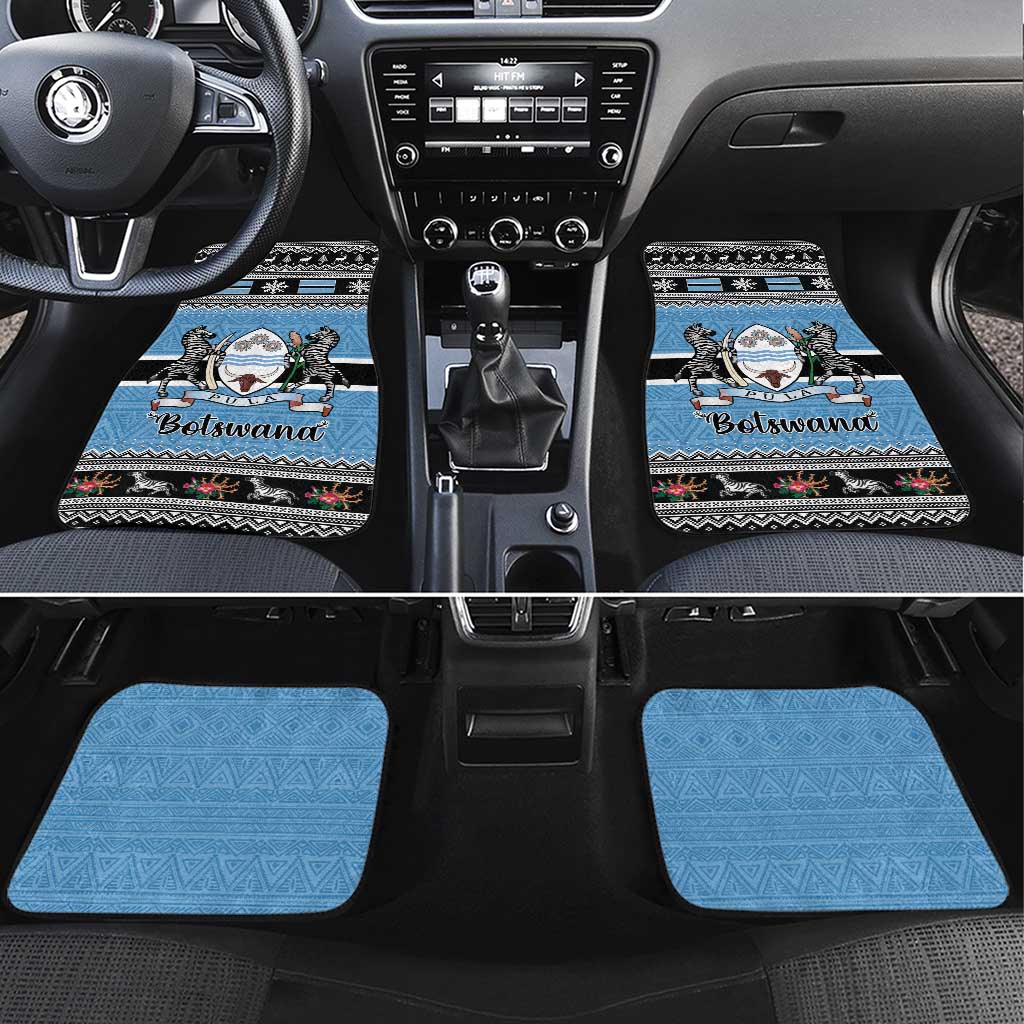 Botswana Christmas Car Mats Coat Of Arms Muve neKisimusi - Wonder Print Shop