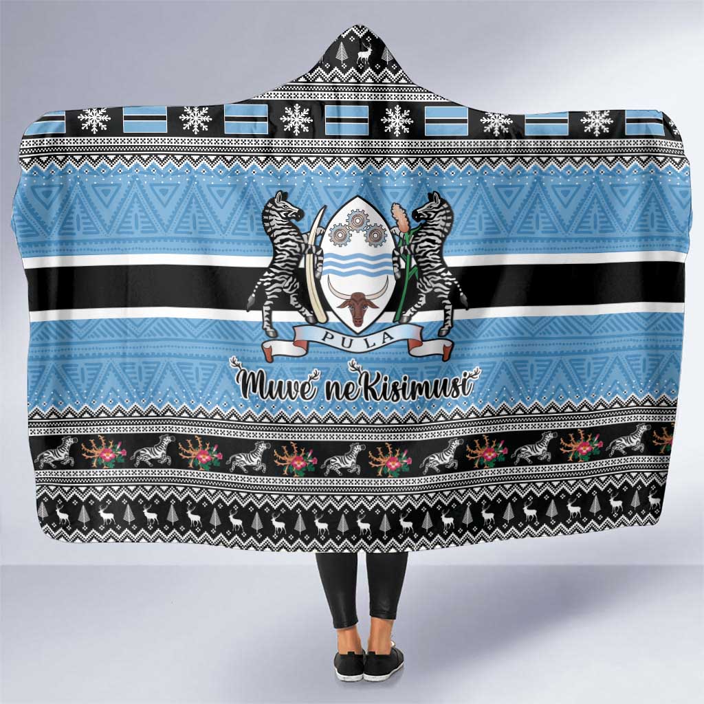 Botswana Christmas Hooded Blanket Coat Of Arms Muve neKisimusi