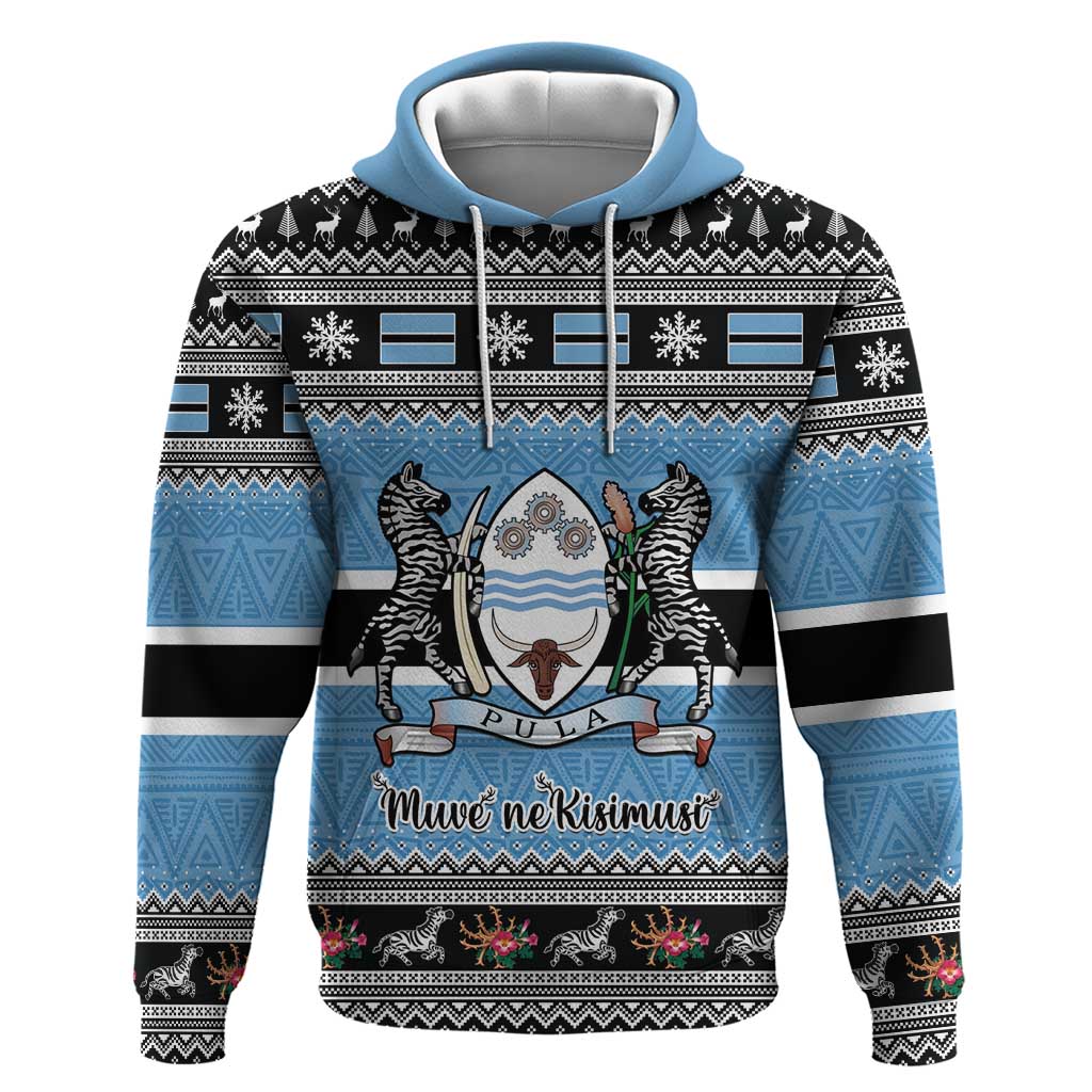 Botswana Christmas Hoodie Coat Of Arms Muve neKisimusi