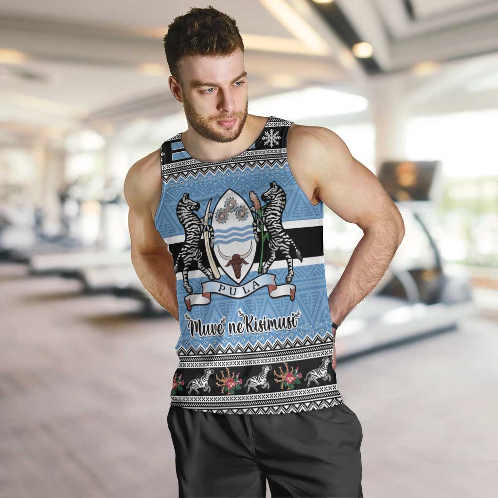 Botswana Christmas Men Tank Top Coat Of Arms Muve neKisimusi - Wonder Print Shop