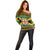 Jamaica Christmas Off Shoulder Sweater Coat Of Arms Merri Crissmuss - Wonder Print Shop