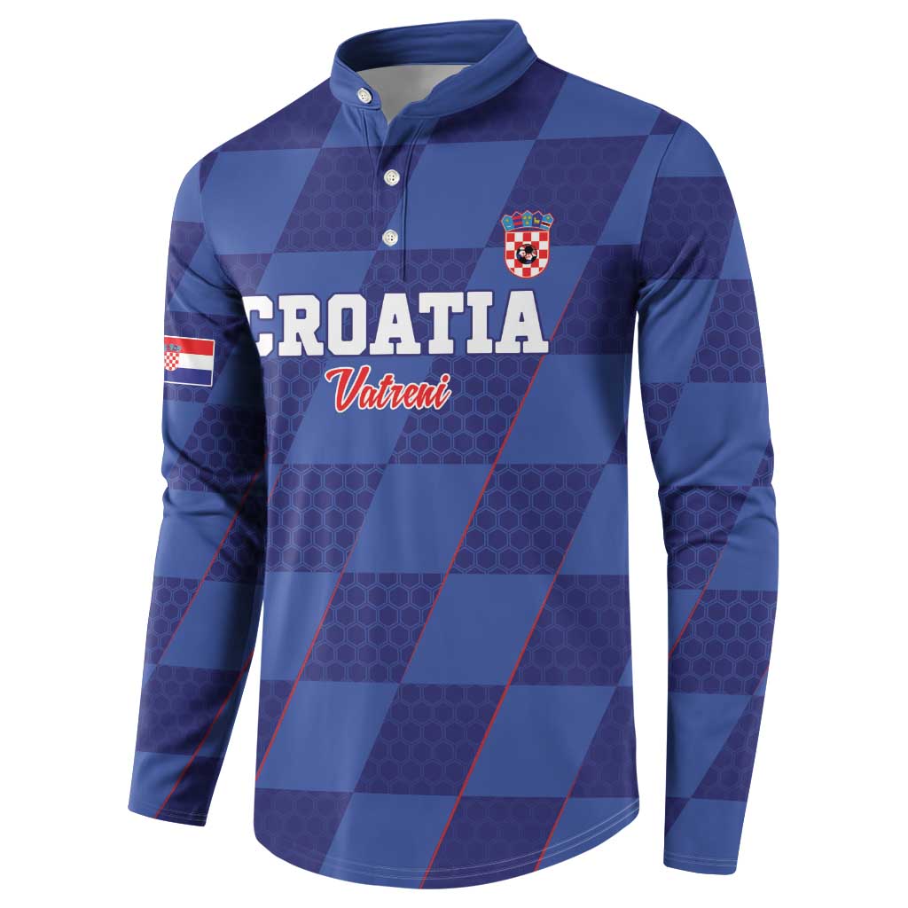 Custom Croatia Football Button Sweatshirt Come On Vatreni - Wonder Print Shop