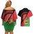 Personalised Malawi Couples Matching Off Shoulder Short Dress and Hawaiian Shirt Coat Of Arms - Flag Style