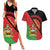 Personalised Malawi Couples Matching Summer Maxi Dress and Hawaiian Shirt Coat Of Arms - Flag Style