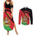 Personalised Malawi Couples Matching Summer Maxi Dress and Long Sleeve Button Shirt Coat Of Arms - Flag Style