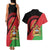 Personalised Malawi Couples Matching Tank Maxi Dress and Hawaiian Shirt Coat Of Arms - Flag Style